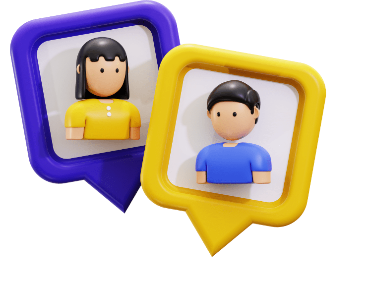 illustration of two EFL learners giving feedback with EdTech tool